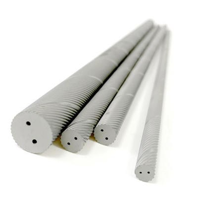 Batang Lubang Pendingin Heliks Karbida Padat K15 OD 8.3mm Stok Batang Tungsten